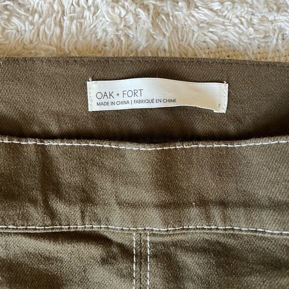 Oak + Fort Army Green Front Pocket Mini Skirt Size 8 - Picture 7 of 11